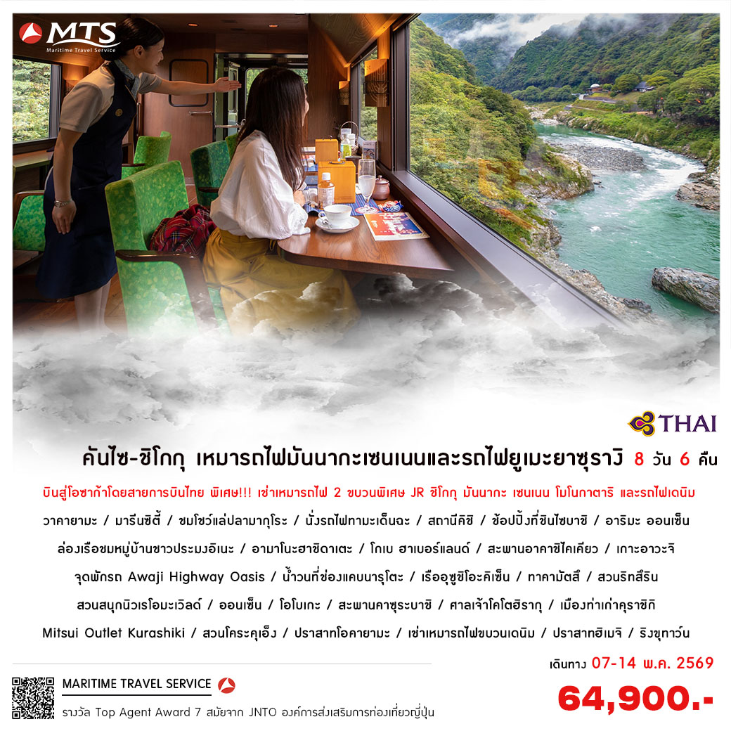 คันไซ-ชิโกกุ เหมารถไฟมันนากะเซนเนนและรถไฟยูเมะยาซุรางิ